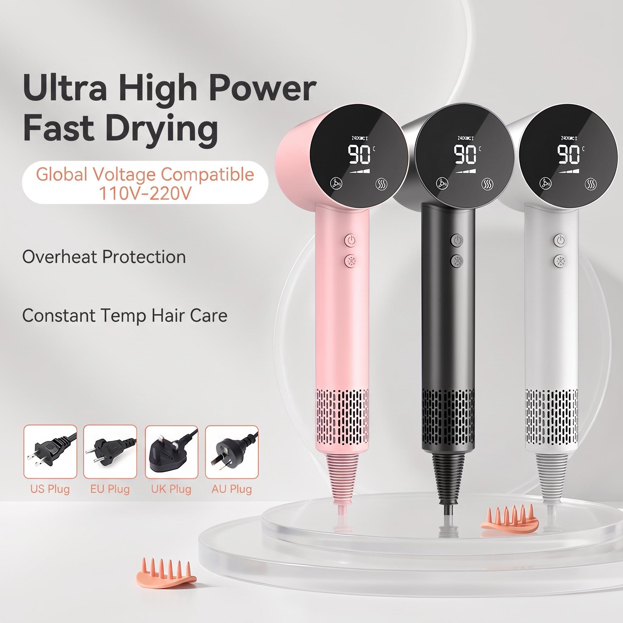 Hair Blow Dryer Low Noise Powerful - Низкошумный плазменный фен с высокой скоростью