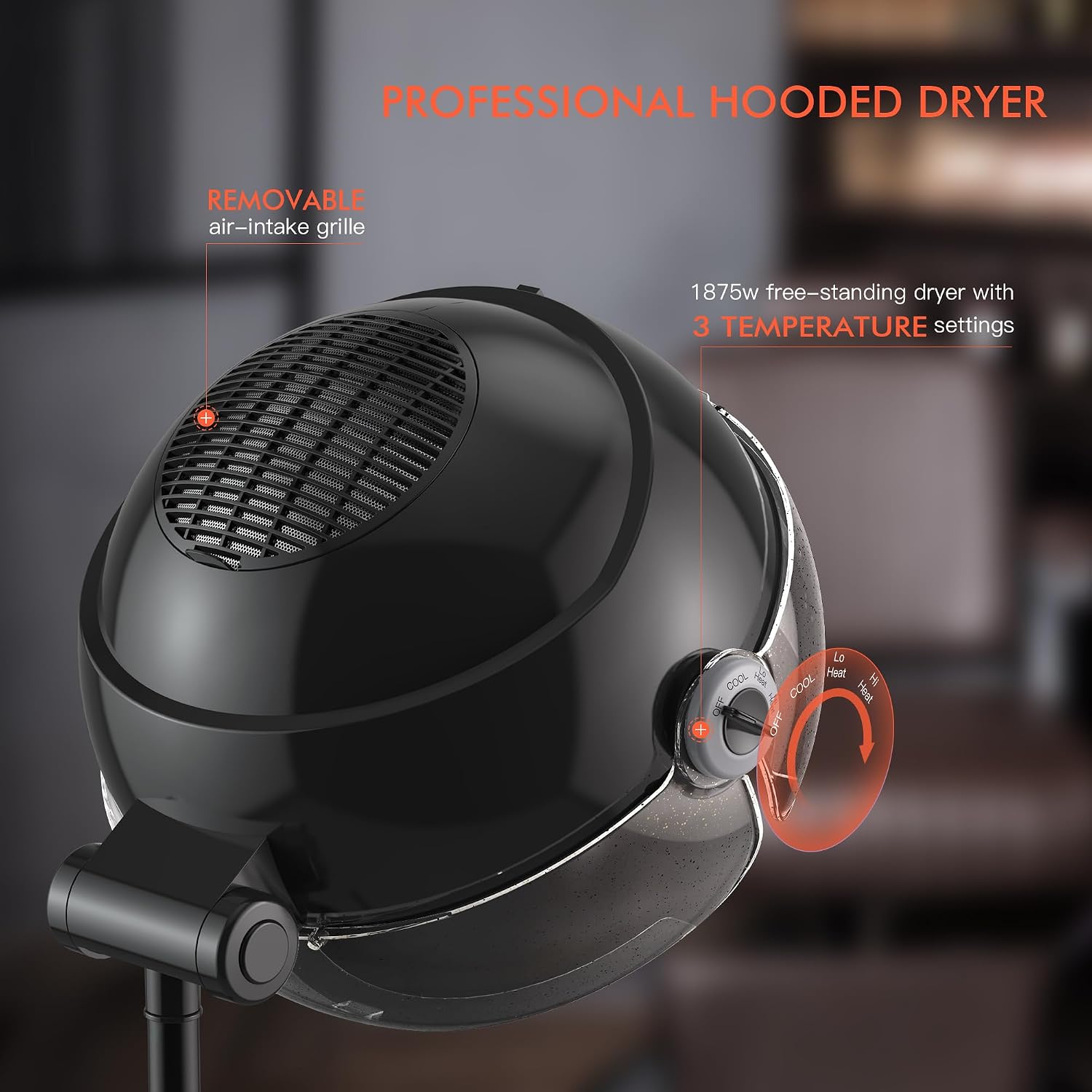 Портативный ионный фен-шлем с  – обзор и цена Ionic Bonnet Hood Hair Dryer Stand
