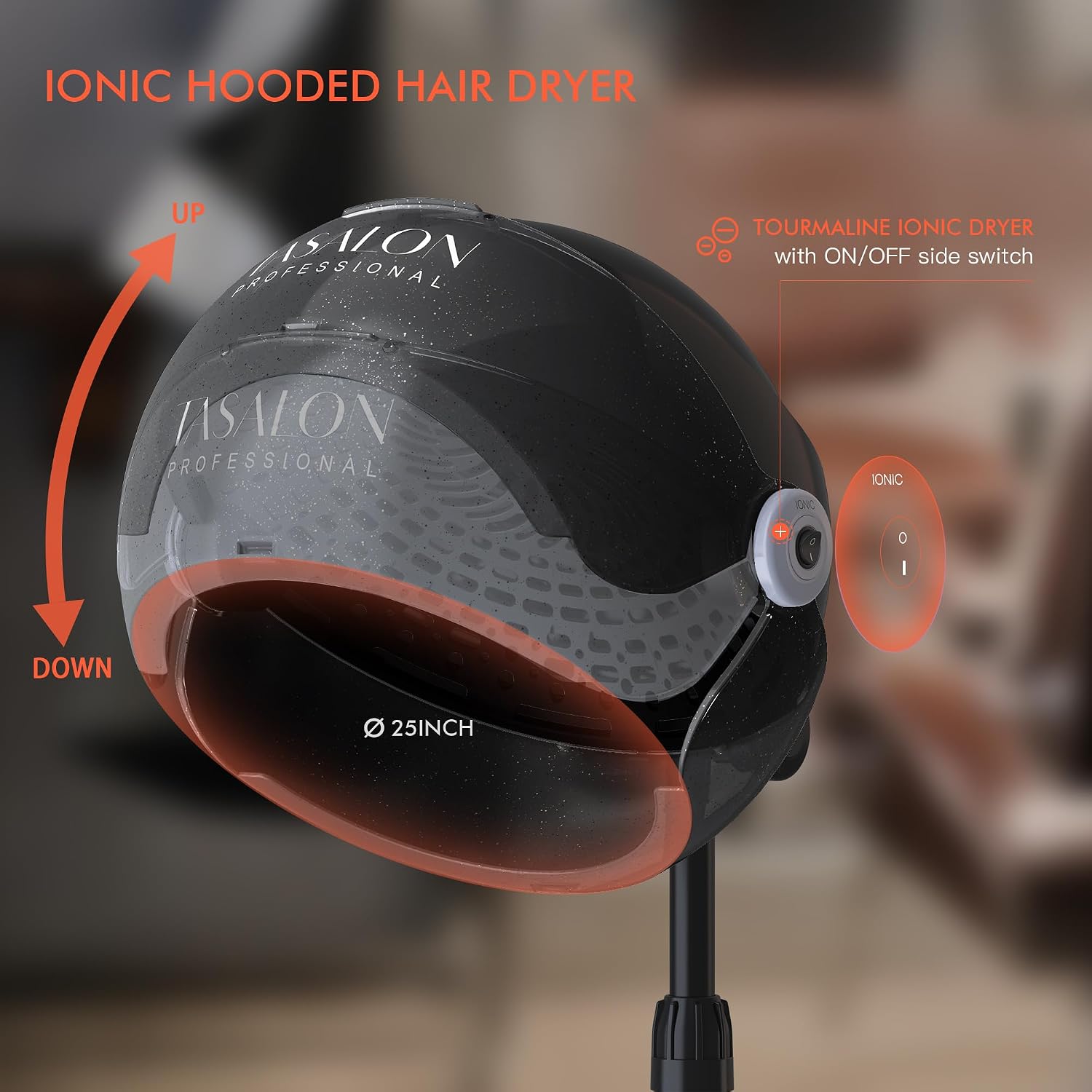 Портативный ионный фен-шлем с  – обзор и цена Ionic Bonnet Hood Hair Dryer Stand