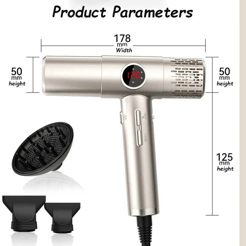 Высокоскоростной фен с ЖК-дисп – обзор и цена High Speed Hair Dryer Brushless 110000Rpm
