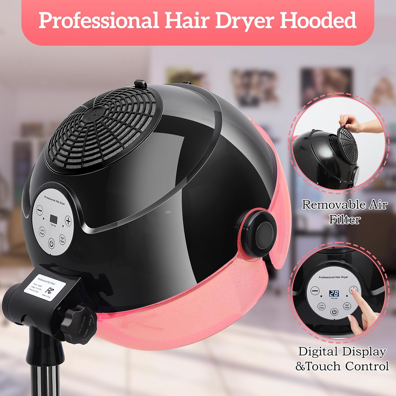 Профессиональный ионный фен с  – обзор и цена Ionic Bonnet Hood Hair Dryer Stand