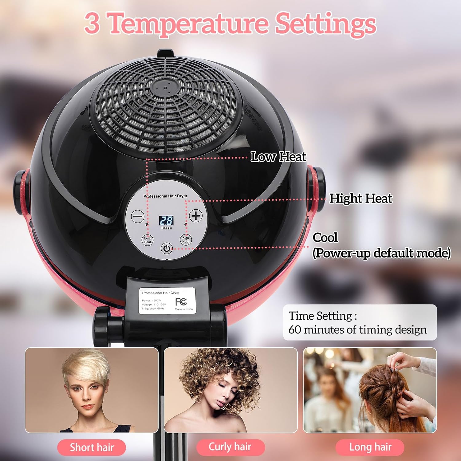 Профессиональный ионный фен с  – обзор и цена Ionic Bonnet Hood Hair Dryer Stand
