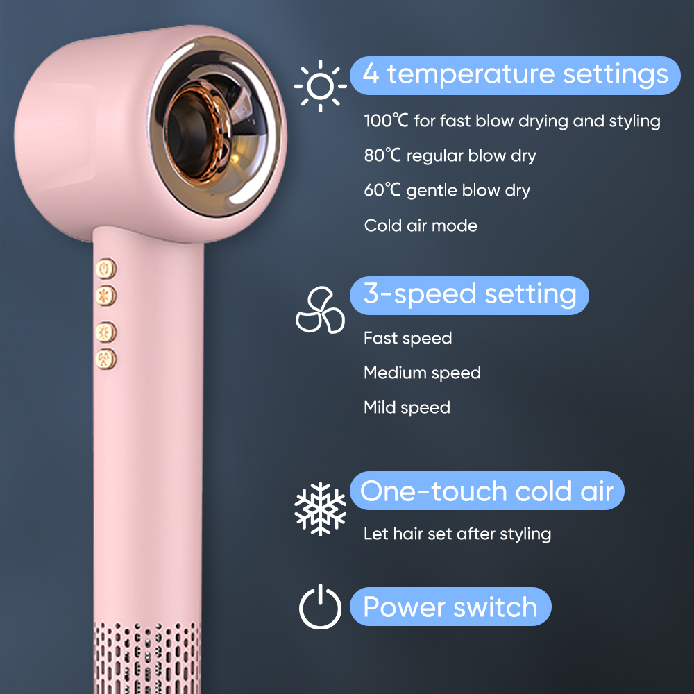 Ионный фен для волос с професс – обзор и цена High Speed Hair Dryer Brushless 110000Rpm