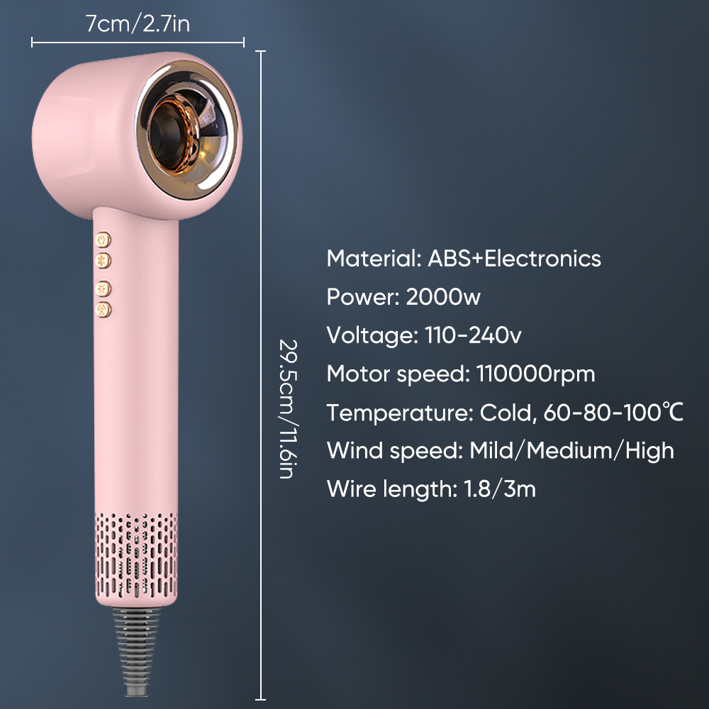 Ионный фен для волос с професс – обзор и цена High Speed Hair Dryer Brushless 110000Rpm